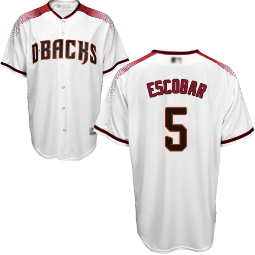 Diamondbacks #5 Eduardo Escobar White/Crimson Home Women's Stitched MLB Jersey